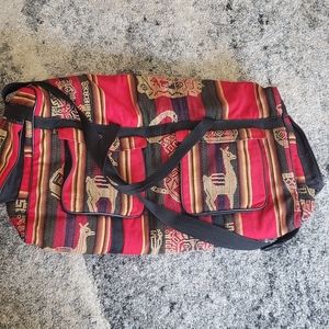 Peruvian Red Boho Duffle Bag